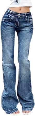 Women Mid-High Waisted Flare Jeans
