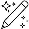 Magic pencil creative design icon