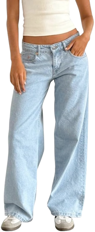 Boyfriend Straight Wide Leg Denim Pants